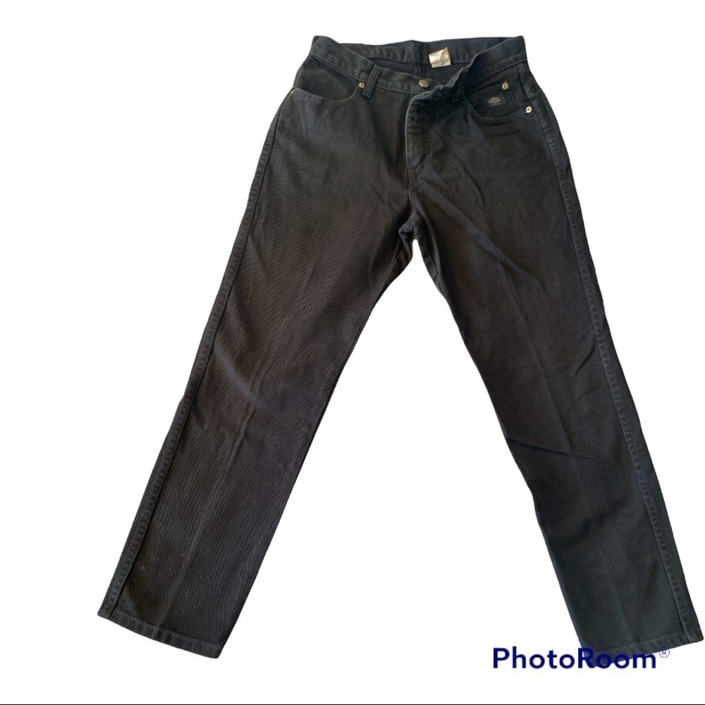 Vintage Harley straight leg jeans no stretch petite black riding